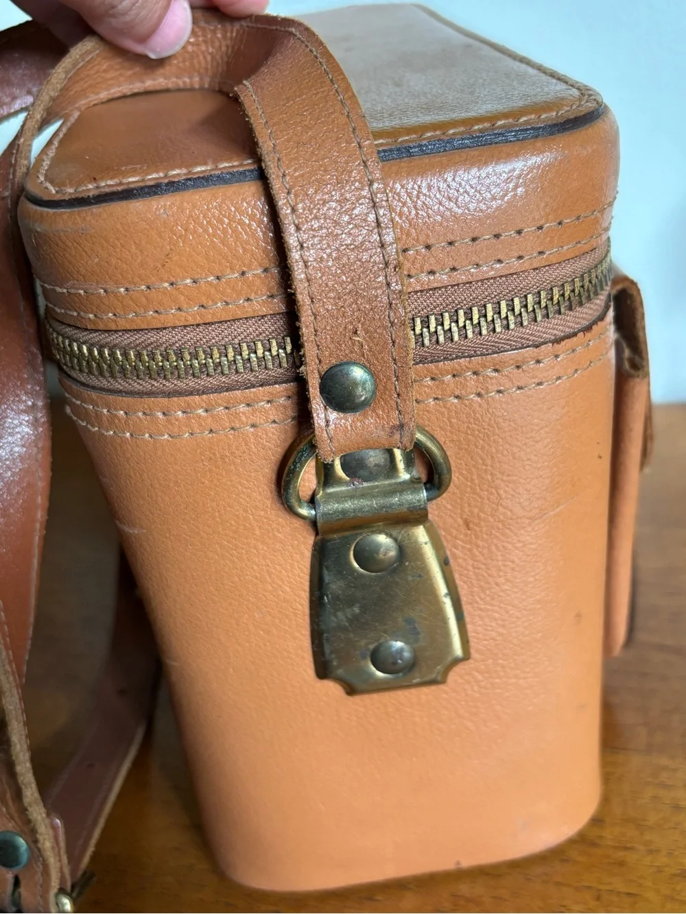 1950s camera case crossbody travel bag with original paperwork paper ephemera